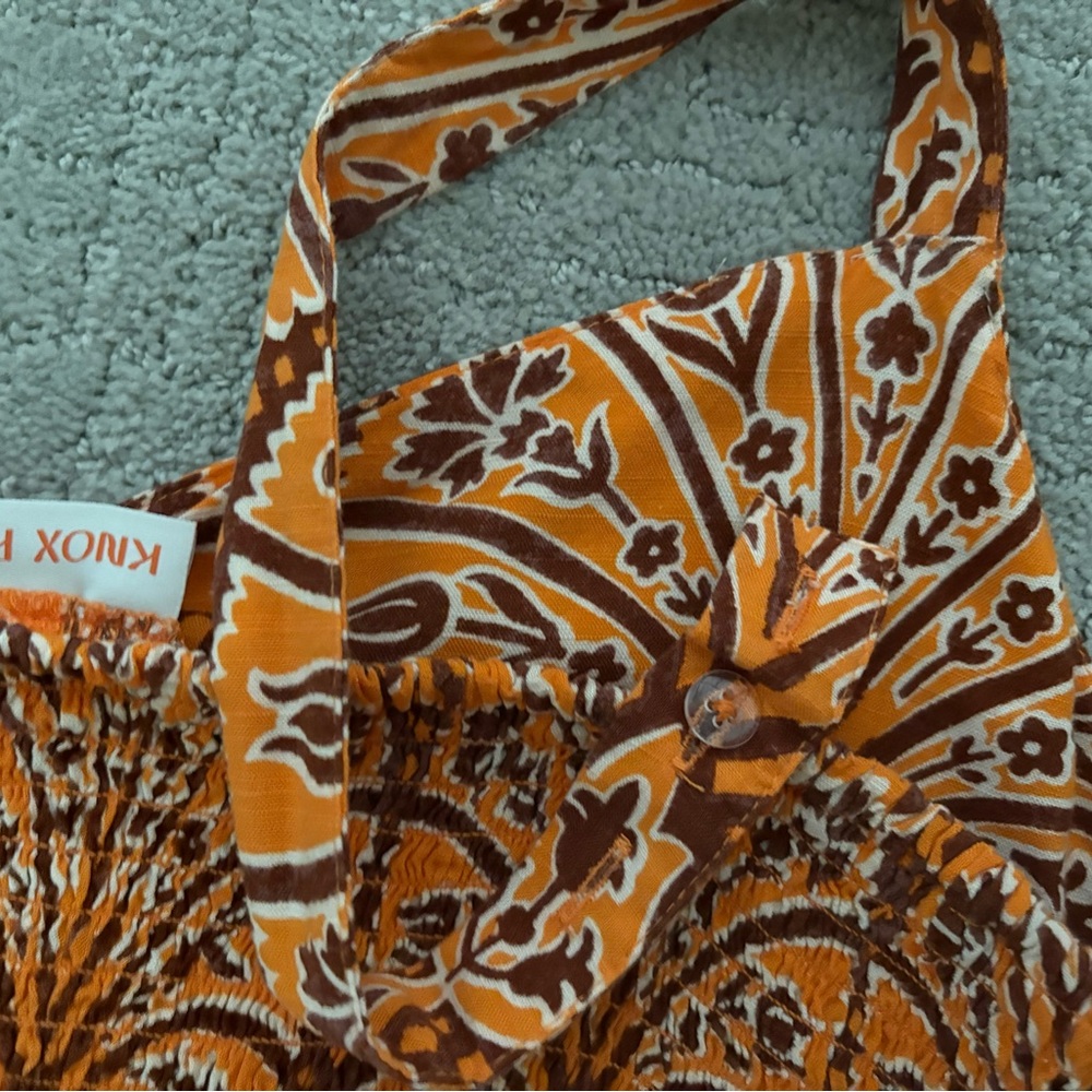 Knox Rose Orange Patterned Women's Medium Dress - Picture 4 of 5